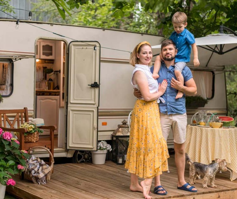 Family tent camping