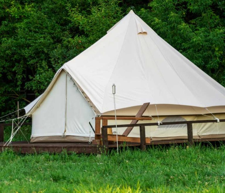 Camping with a classic tent